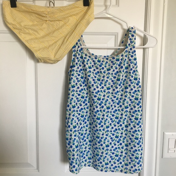 Floral Lemon Bloomberry suit - tie back, size S - Picture 2 of 6